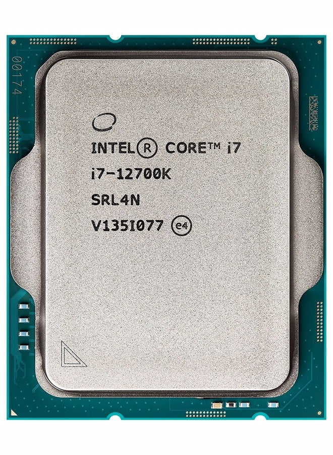 معالج سطح المكتب Core i7-12700K من الجيل الثاني عشر، 12 نواة، 20 خيط، 25MB ذاكرة مؤقتة، تردد أساسي 4.9GHz، رسومات UHD 770، مقبس LGA 1700، طاقة 65W، سعة ذاكرة 128GB | صينية